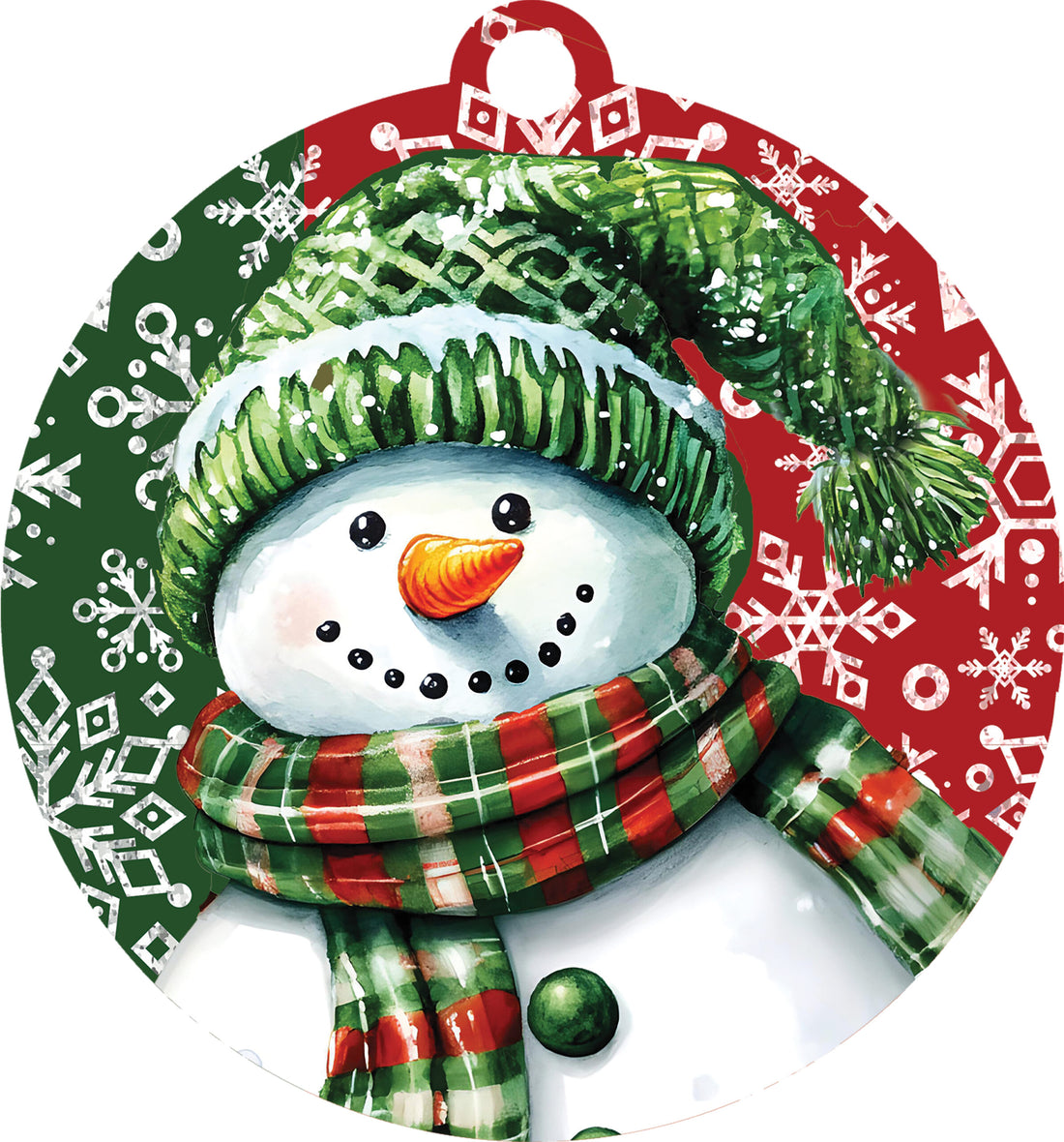 Red and Green Snowman-LG Hang Around
