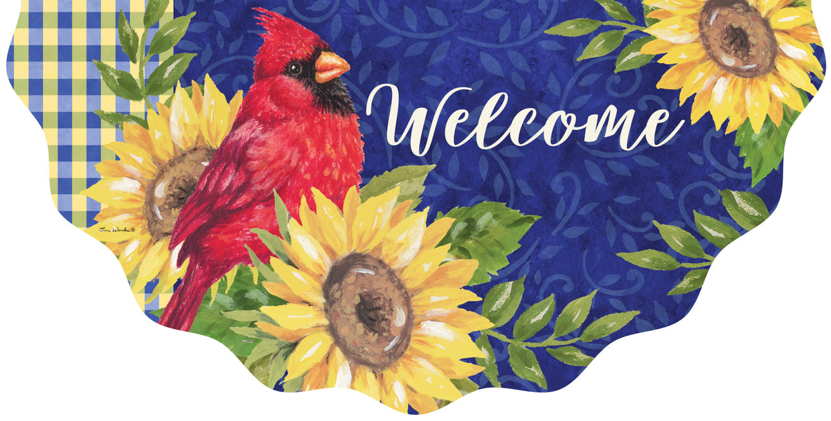 Cardinal and Sunflowers-Vinyl Bunting
