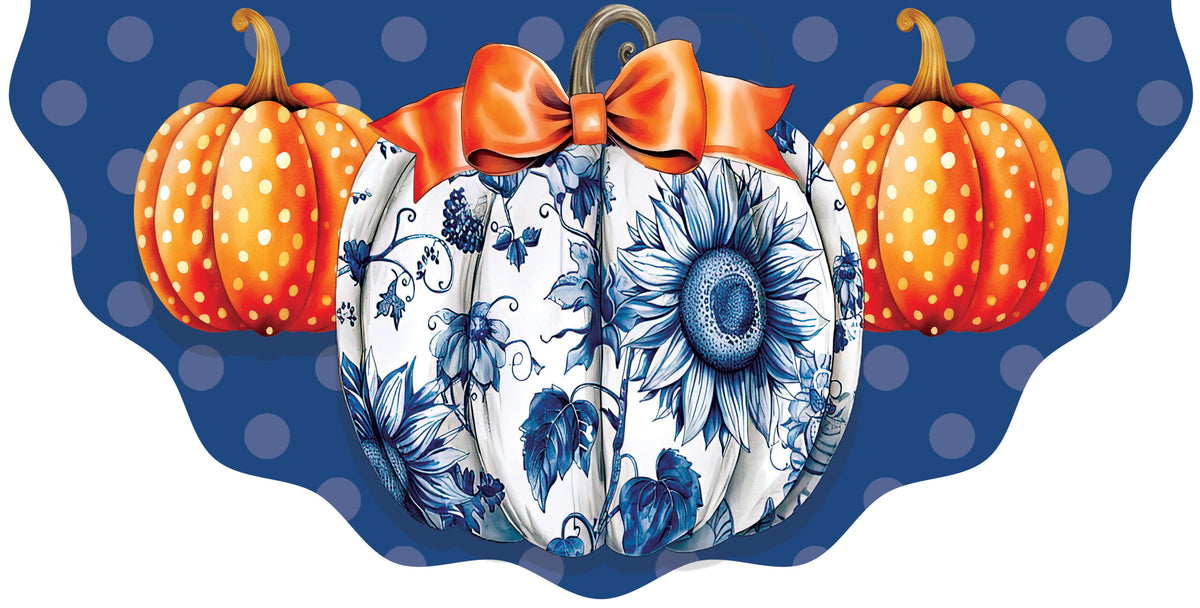 Chinoiserie Pumpkins Trio-Vinyl Bunting