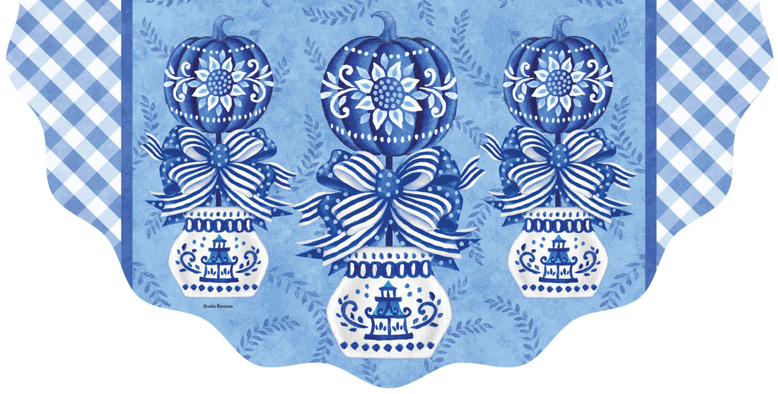 Chinoiserie Pumpkin Topiary-Vinyl Bunting