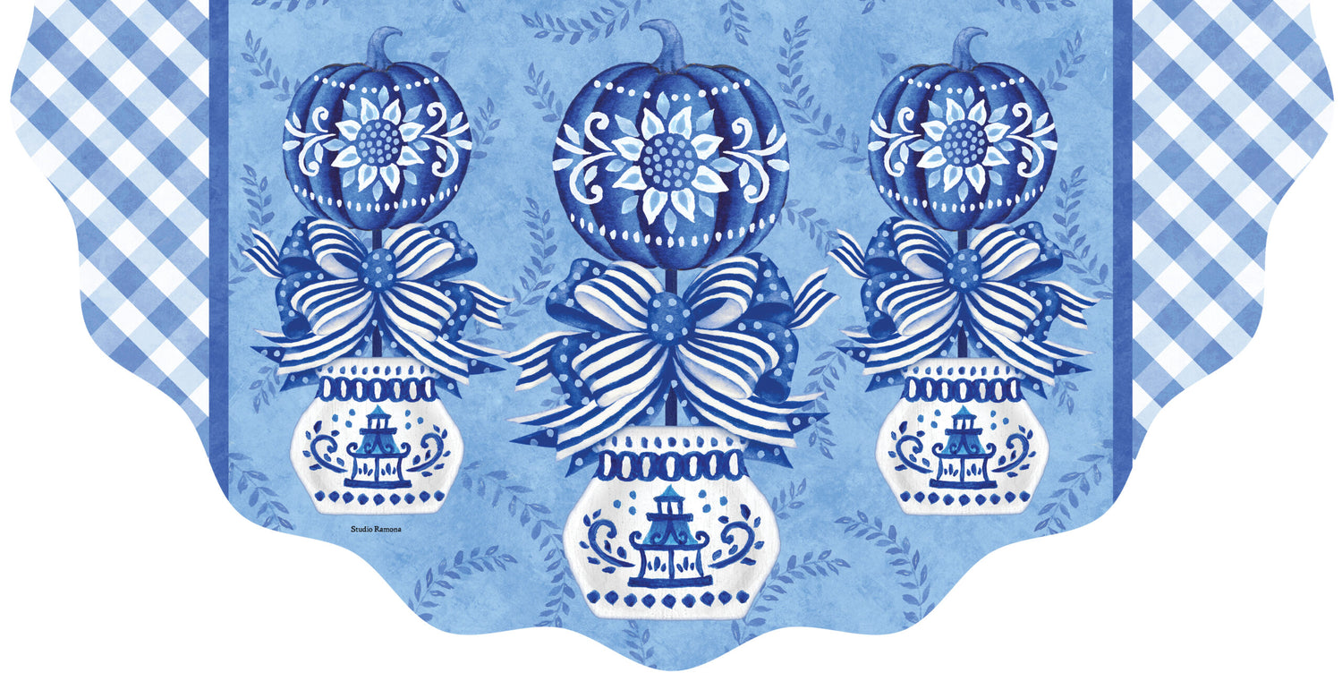 Chinoiserie Pumpkin Topiary-Vinyl Bunting