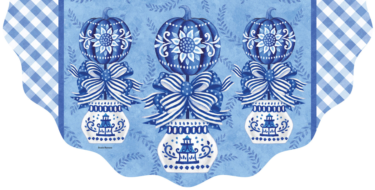 Chinoiserie Pumpkin Topiary-Vinyl Bunting