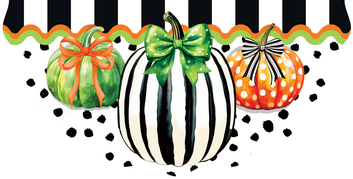 Pumpkin Stripes-Vinyl Bunting