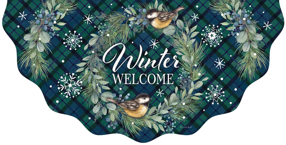 Chickadee Wreath-Vinyl Bunting