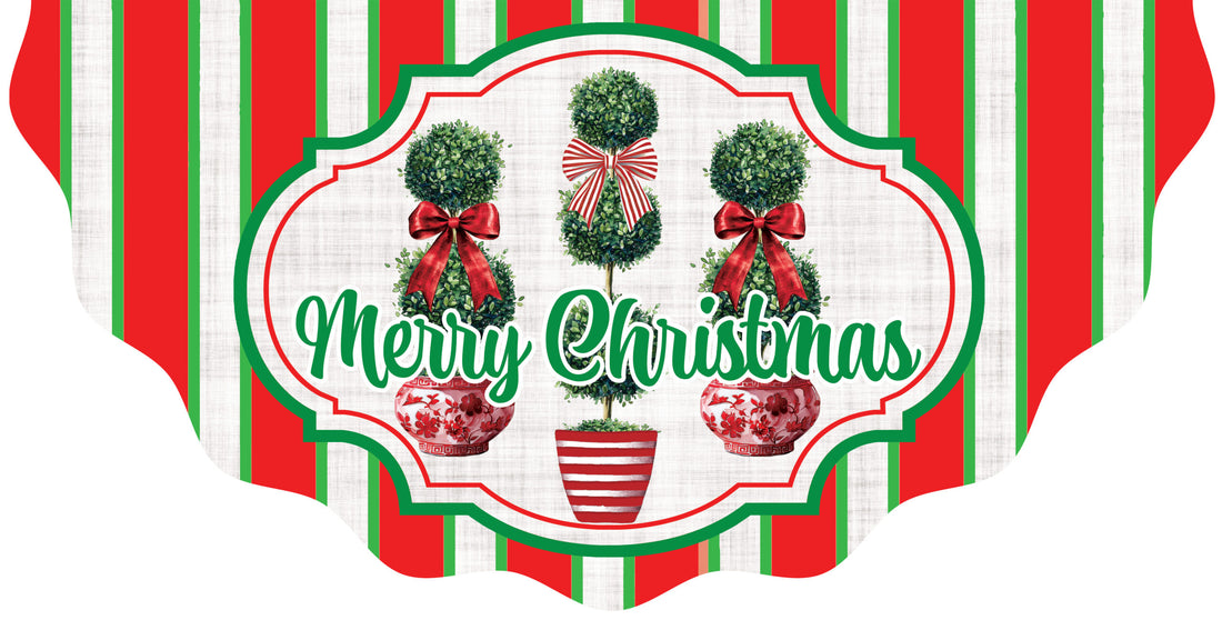 Christmas Topiaries-Vinyl Bunting