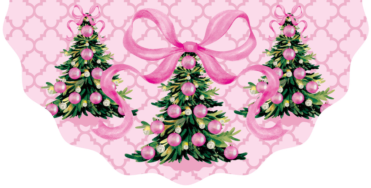 Pink Christmas Tree-Vinyl Bunting