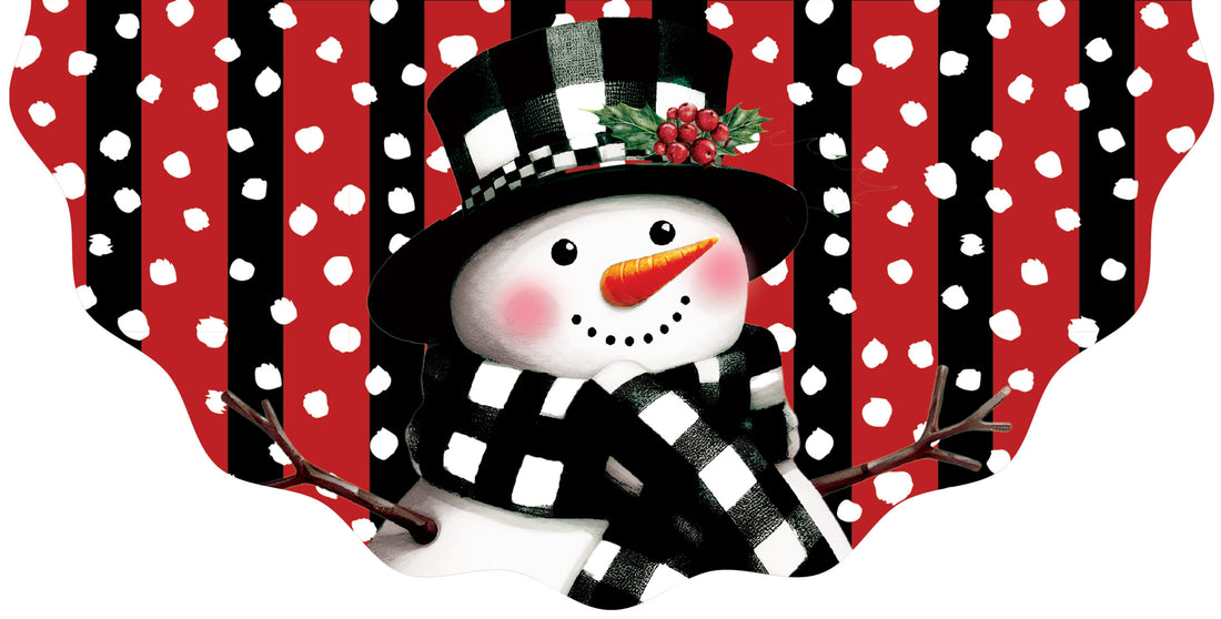 Checkered Snowman-Vinyl Bunting