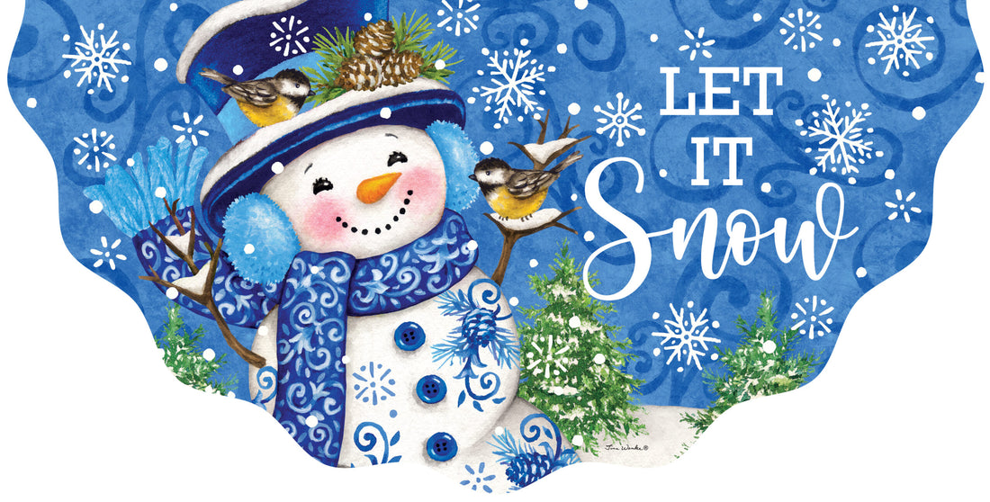 Chinoiserie Snowman-Vinyl Bunting