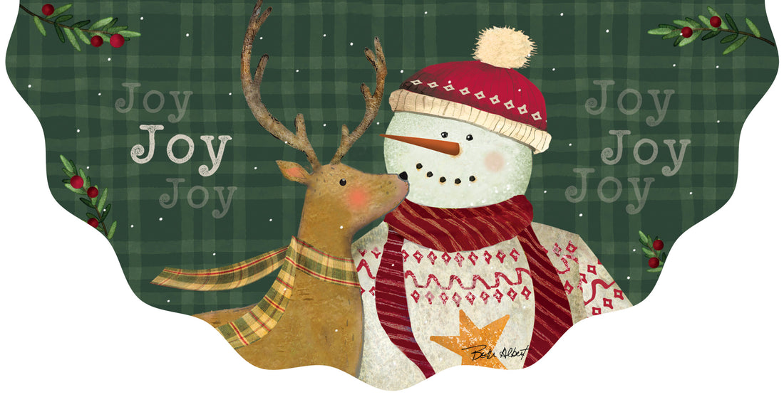 Snowman Deer-Vinyl Bunting