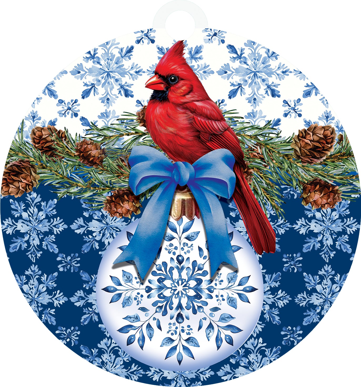 Snowflake Cardinal- Large Hang Around
