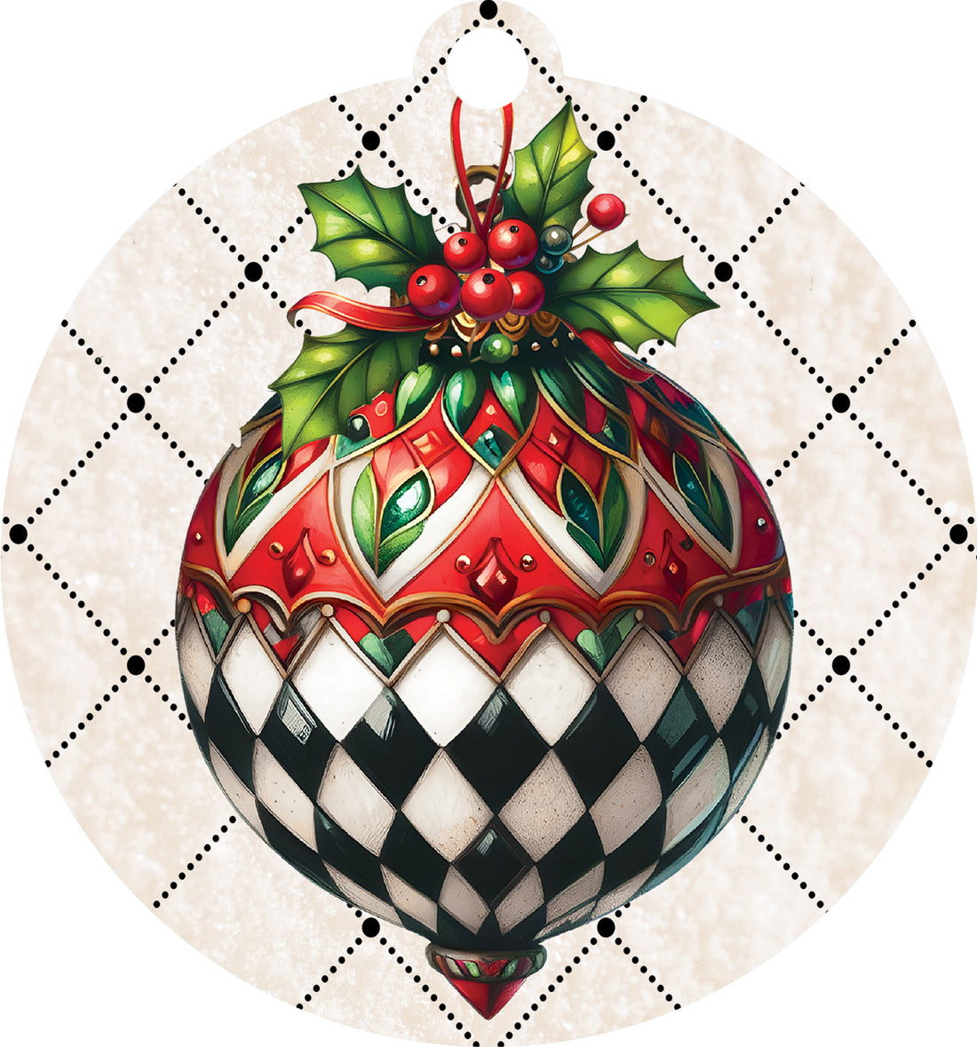 Checked Ornament- Large Hang Around