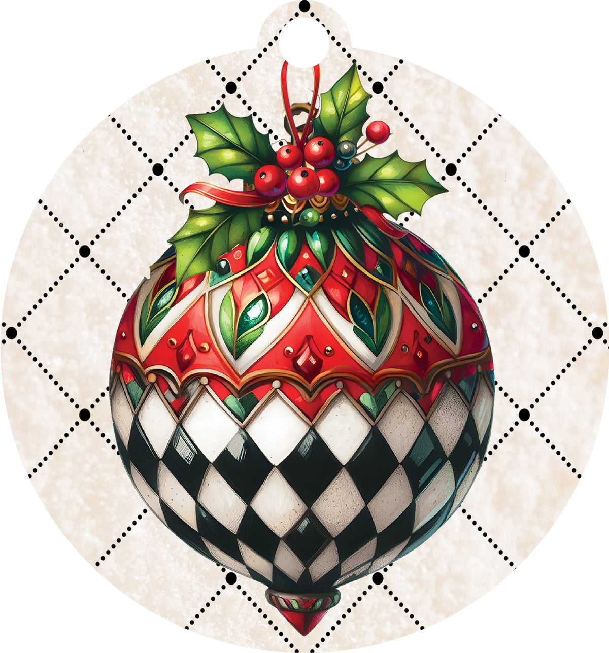 Checked Ornament- Large Hang Around