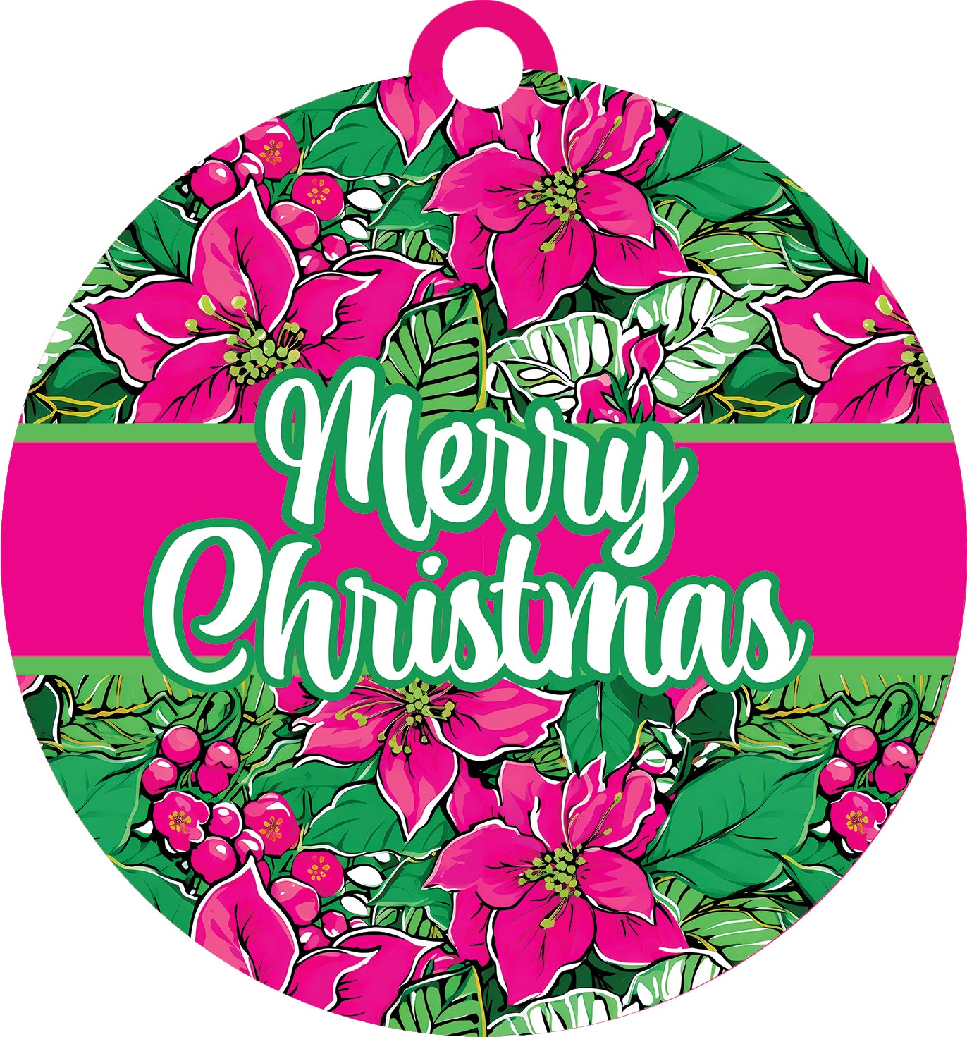 Pink Poinsettia Background- Large Hang Around