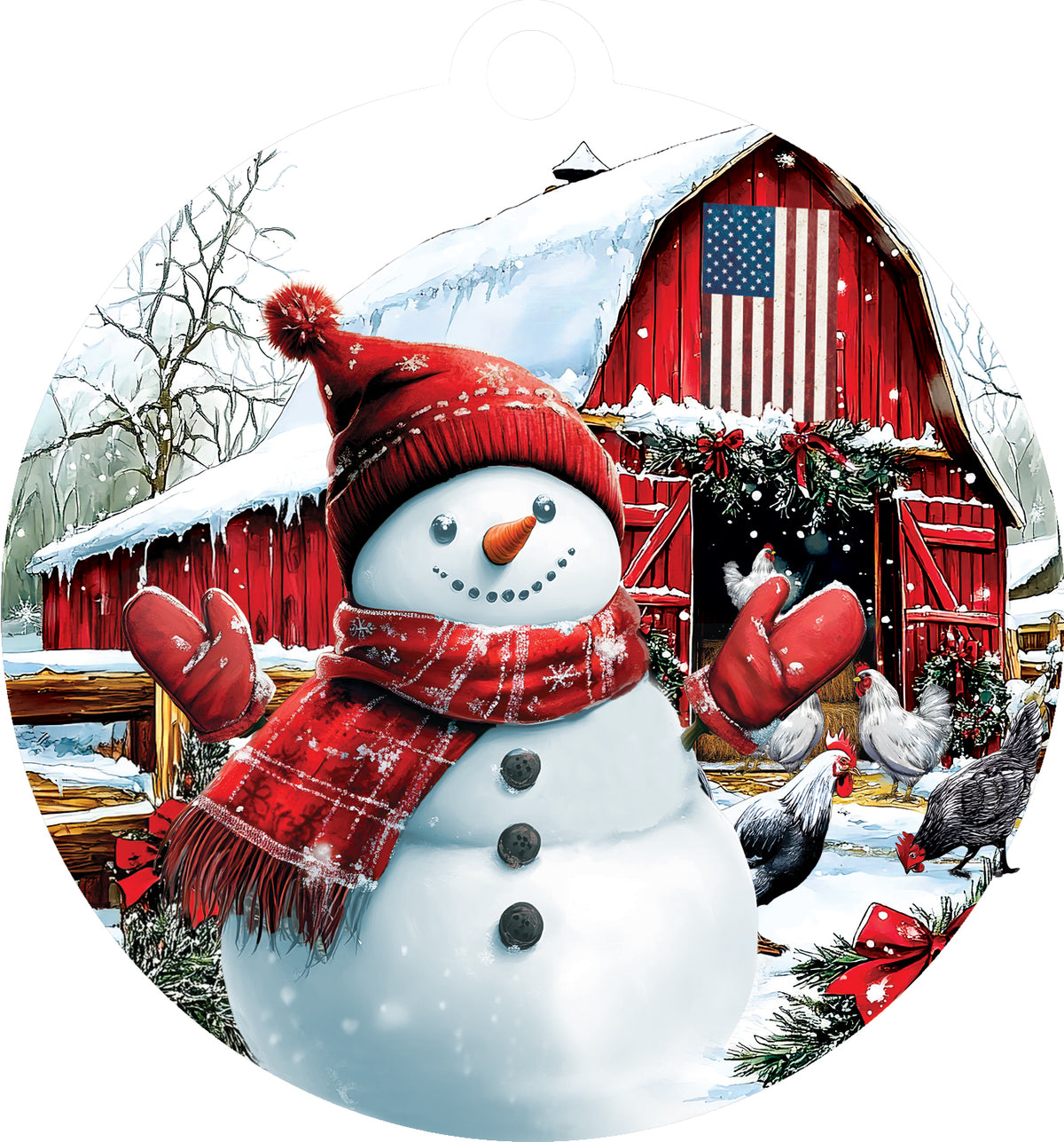 Snowman Barn- Large Hang Around