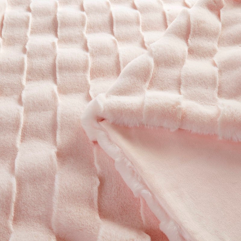 Vivienne Faux Fur Throw - Pink