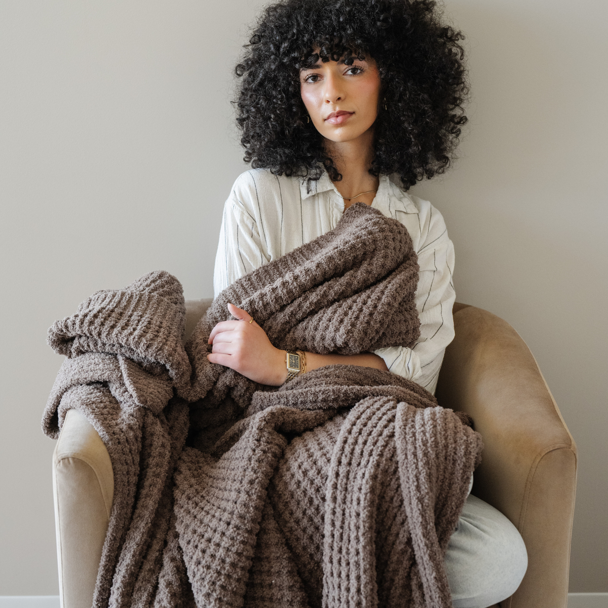 WAFFLE KNIT THROW BLANKETS