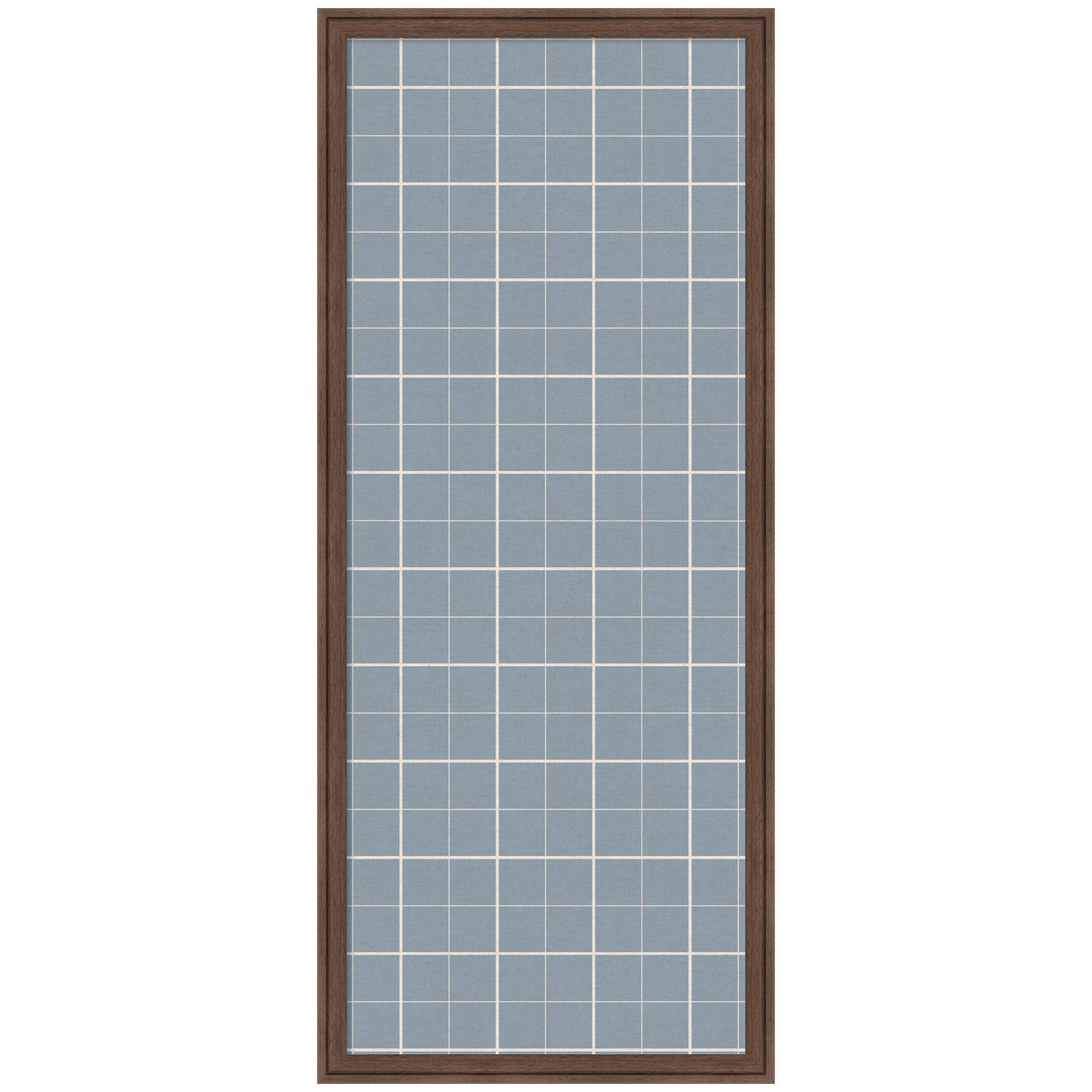 Framed Fabric Pinboard Light Blue Plaid Wall Organization