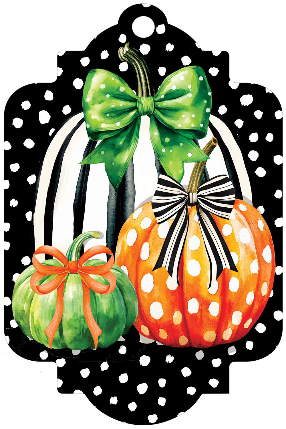 Pumpkin Stripes and Dots- Deluxe Door Decor