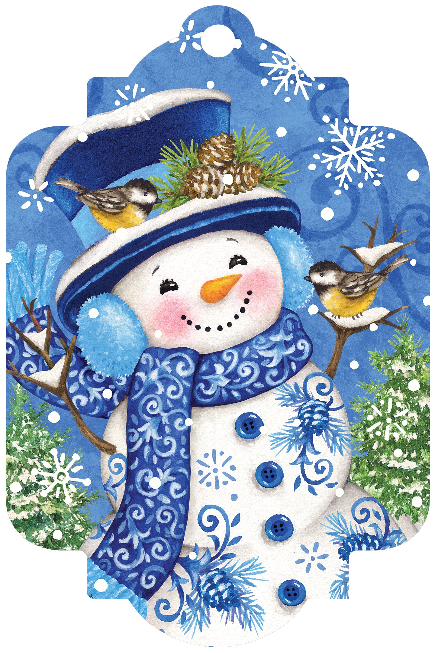 Deluxe Door Decor-Chinoiserie Snowman