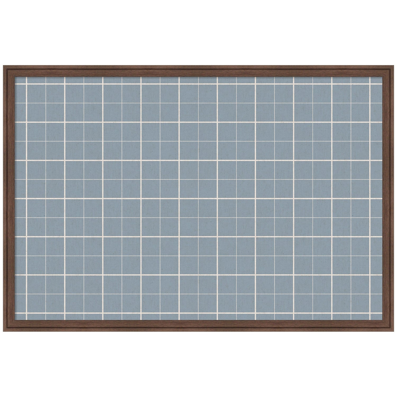 Framed Fabric Pinboard Light Blue Plaid Wall Organization