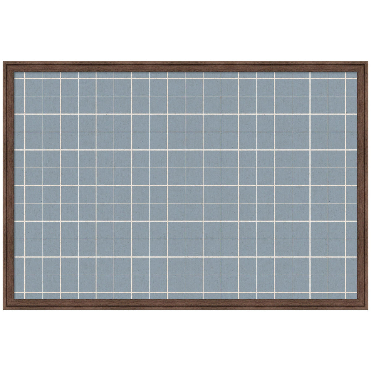 Framed Fabric Pinboard Light Blue Plaid Wall Organization