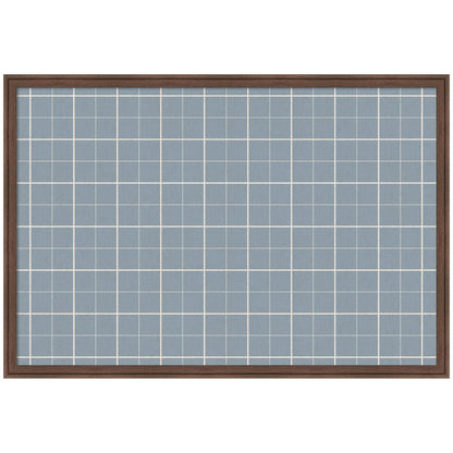 Framed Fabric Pinboard Light Blue Plaid Wall Organization