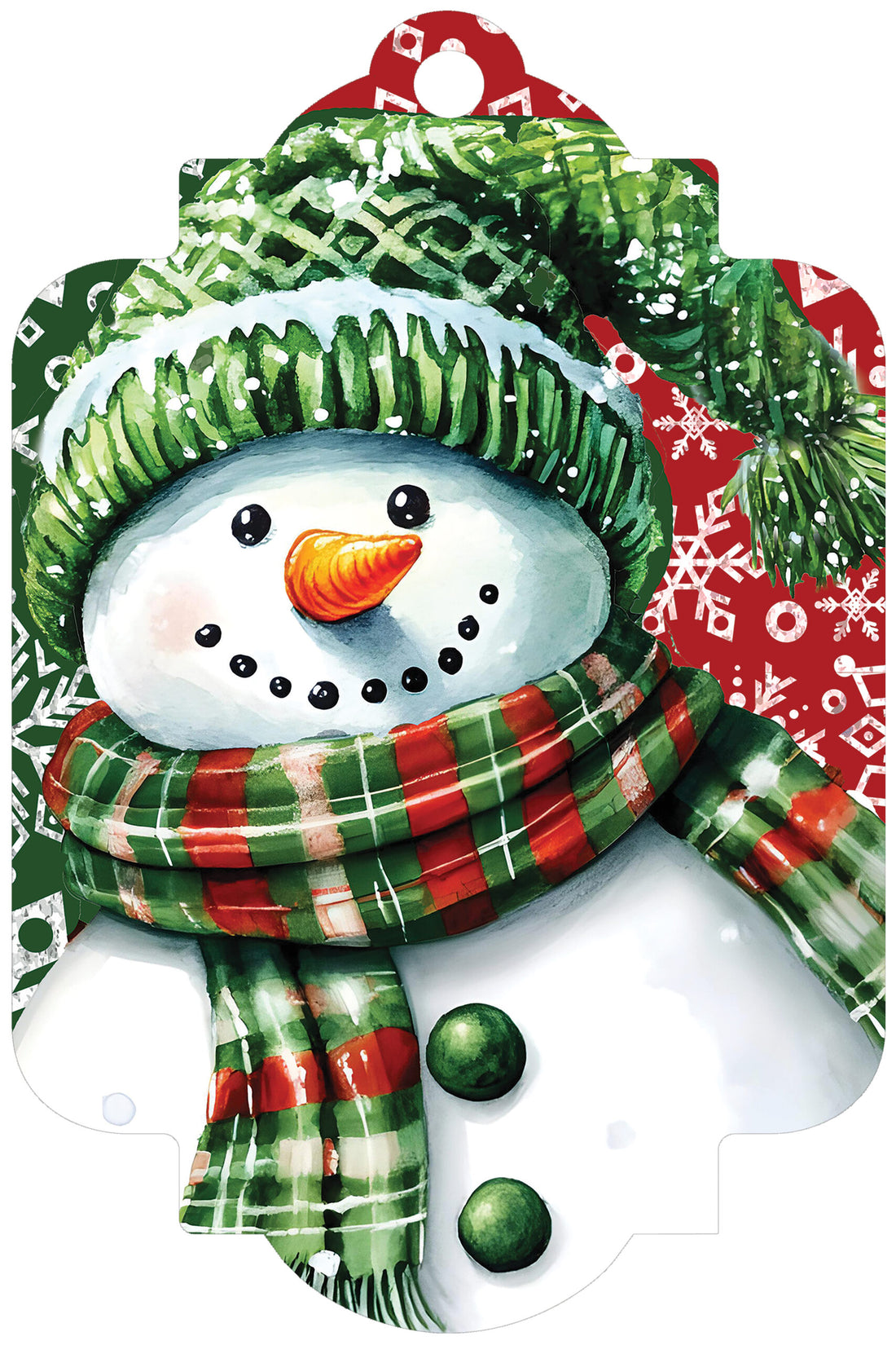 Deluxe Door Decor-Red and Green Snowman