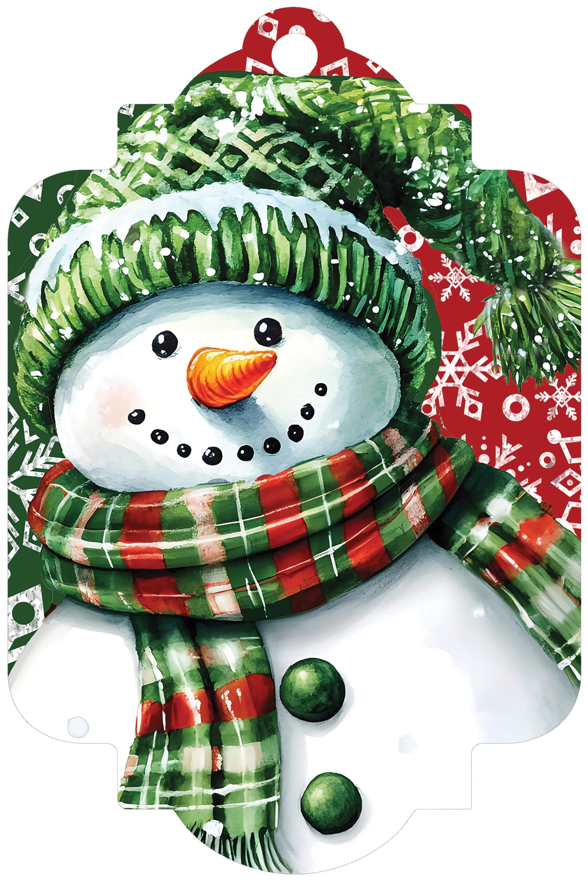 Deluxe Door Decor-Red and Green Snowman