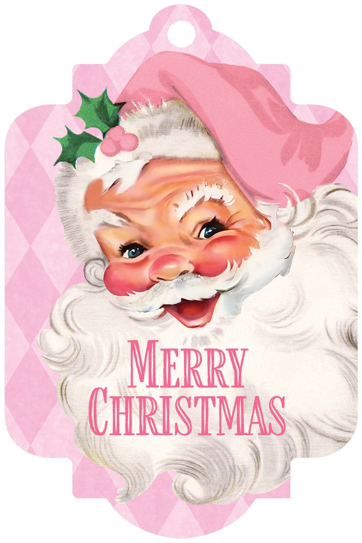 Deluxe Door Decor-Pink Santa