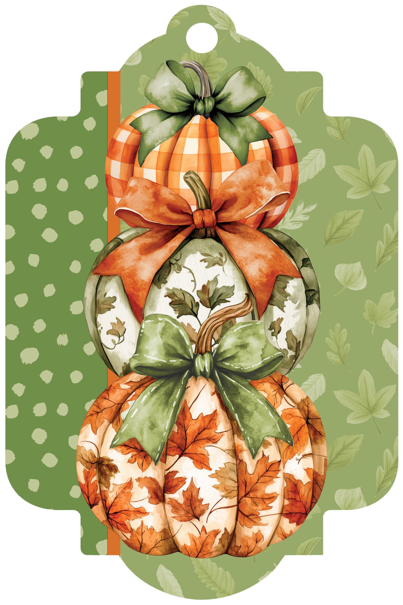 Orange and Green Stack- Deluxe  Door Decor