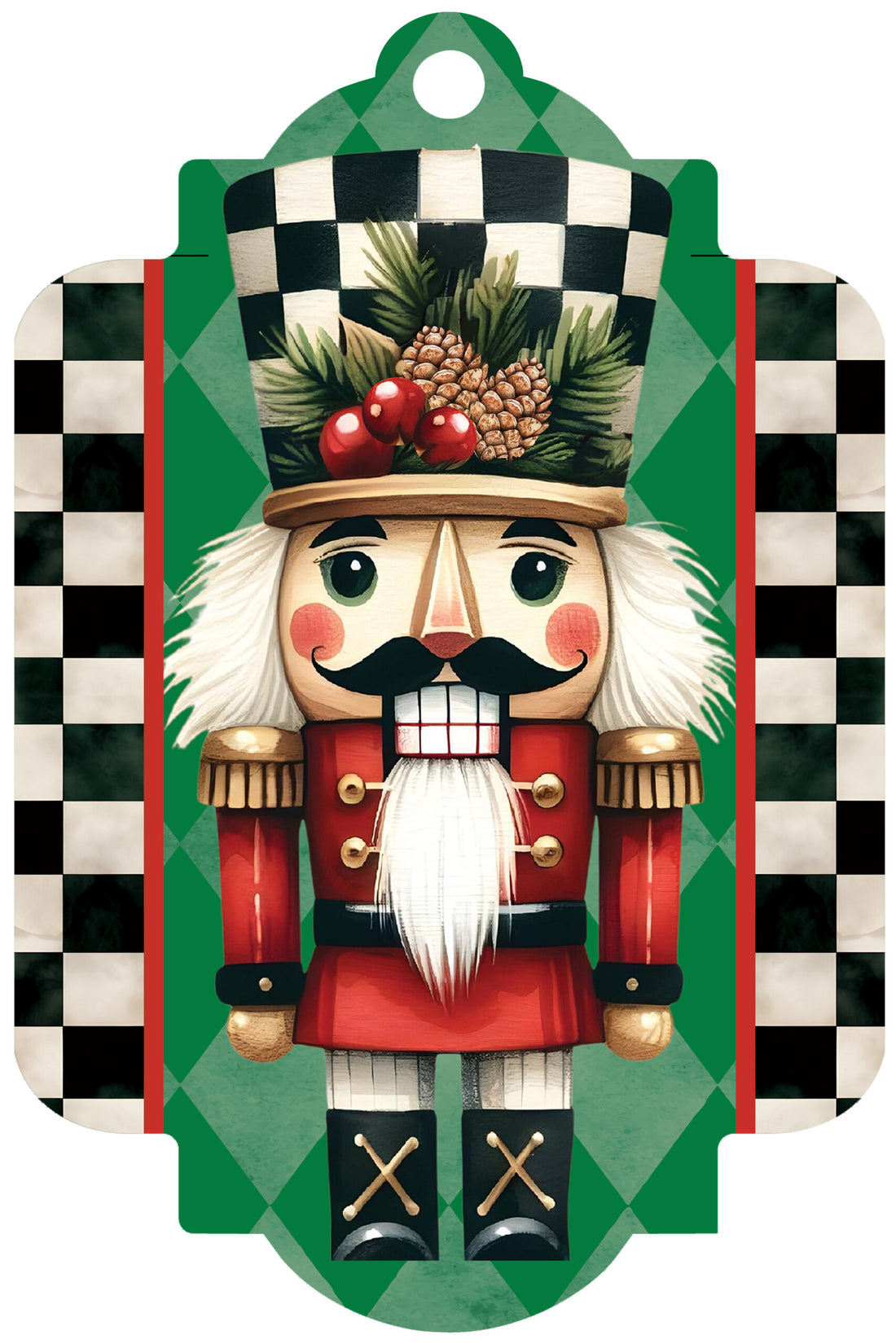 Deluxe Door Decor-Checked Nutcracker