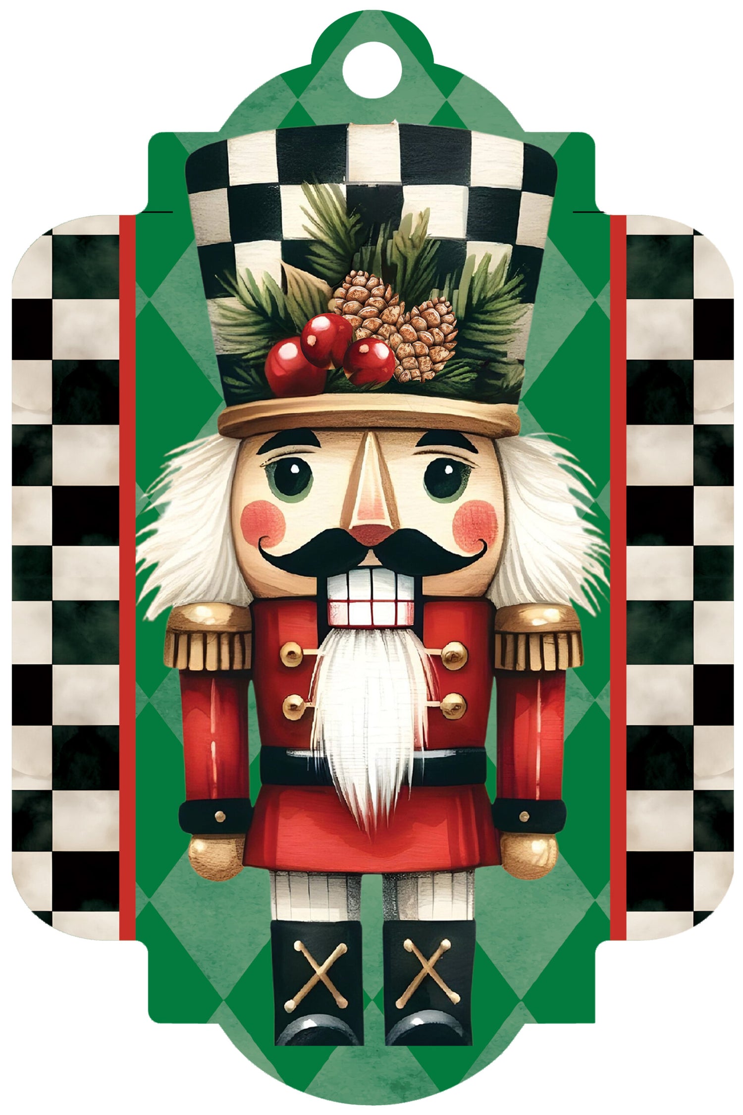Deluxe Door Decor-Checked Nutcracker