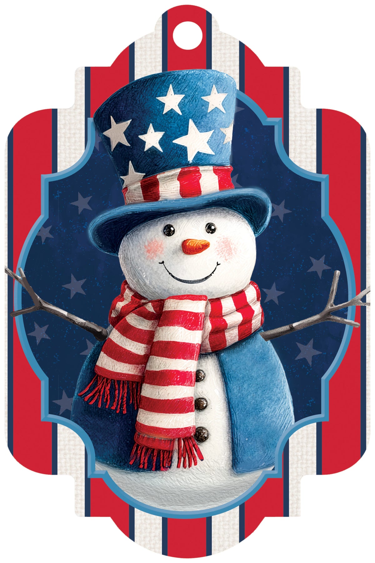 Deluxe Door Decor-Patriotic Snowman
