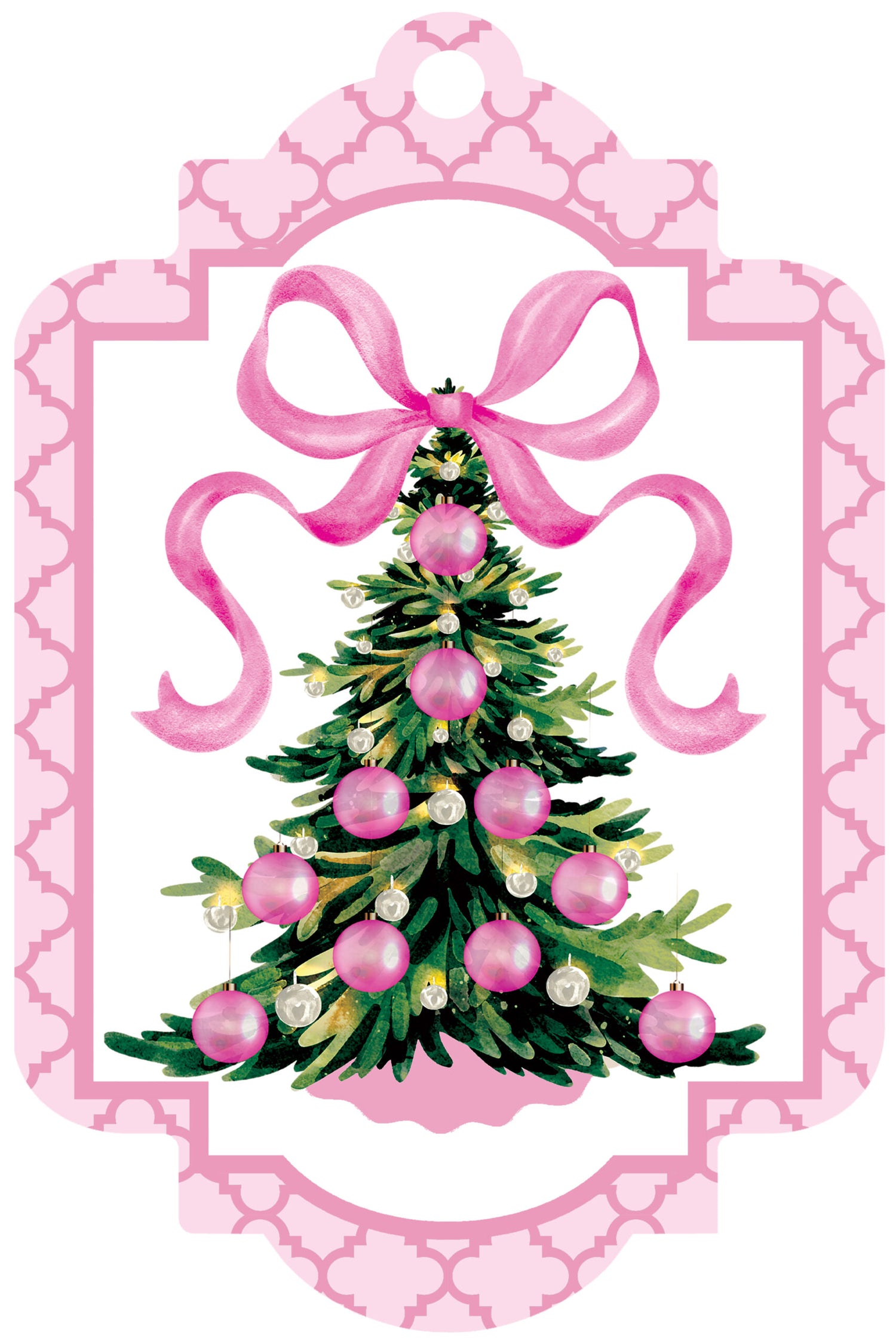 Deluxe Door Decor-Pink Christmas Tree