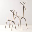 Set of Two Modern Reindeer - Antique Brass