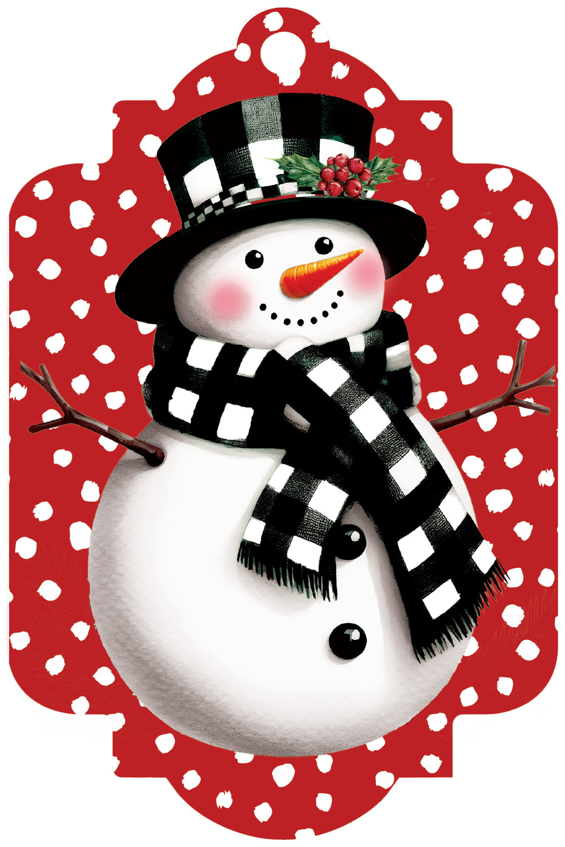 Deluxe Door Decor-Checkered Snowman