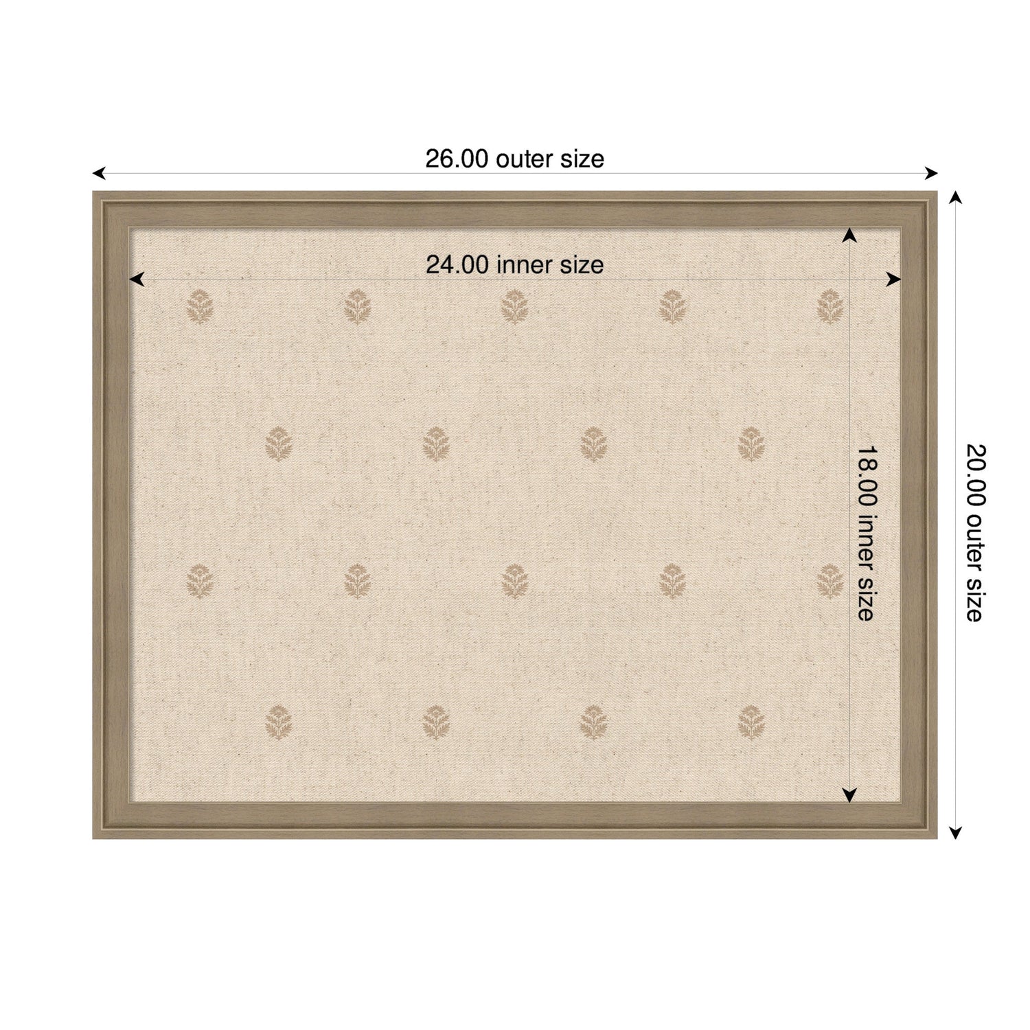 Pinboard Beige Botanical Block Print