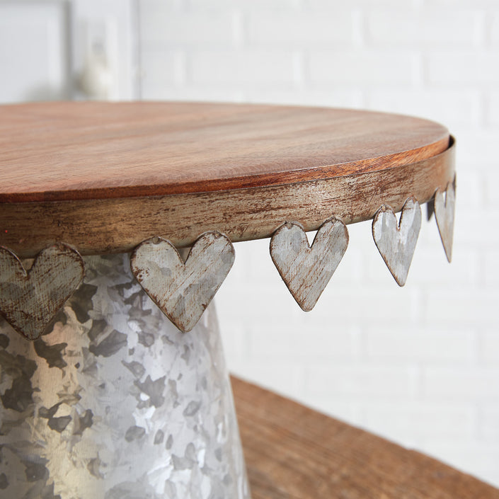 Galvanized Heart Dessert Stand