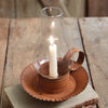 Rustic Chamberstick Candle Holder with Glass Hurricane