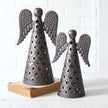 Set of Two Pressed Tin Tabletop Angels