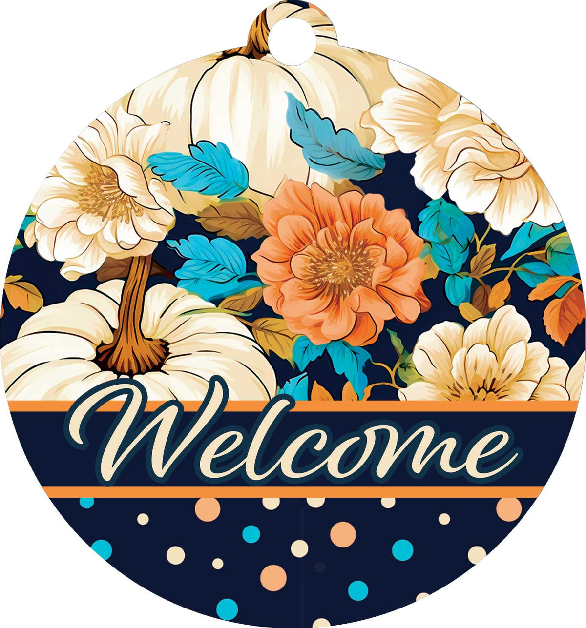 White and Teal Floral-LG Hang Around