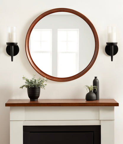 Hatherleigh Round Wood Wall Mirror