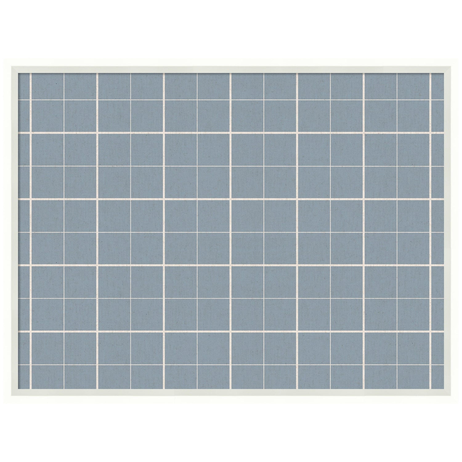 Framed Fabric Pinboard Light Blue Plaid Wall Organization