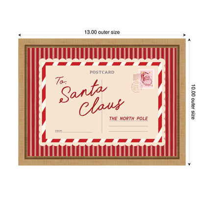 Vintage Santa Claus Postcard by Lucky Guava Framed Canvas Wall Art Print