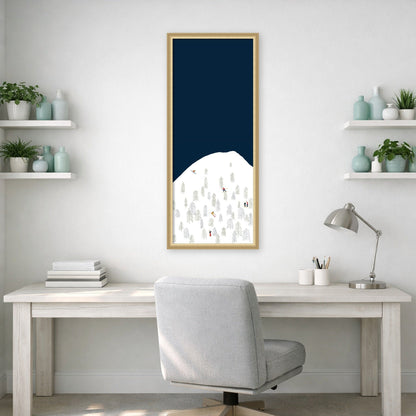 Kate and Laurel Framed Fabric Pinboard Winter Skiers