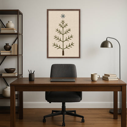 Kate and Laurel Framed Fabric Pinboard Scandi Tree Linen
