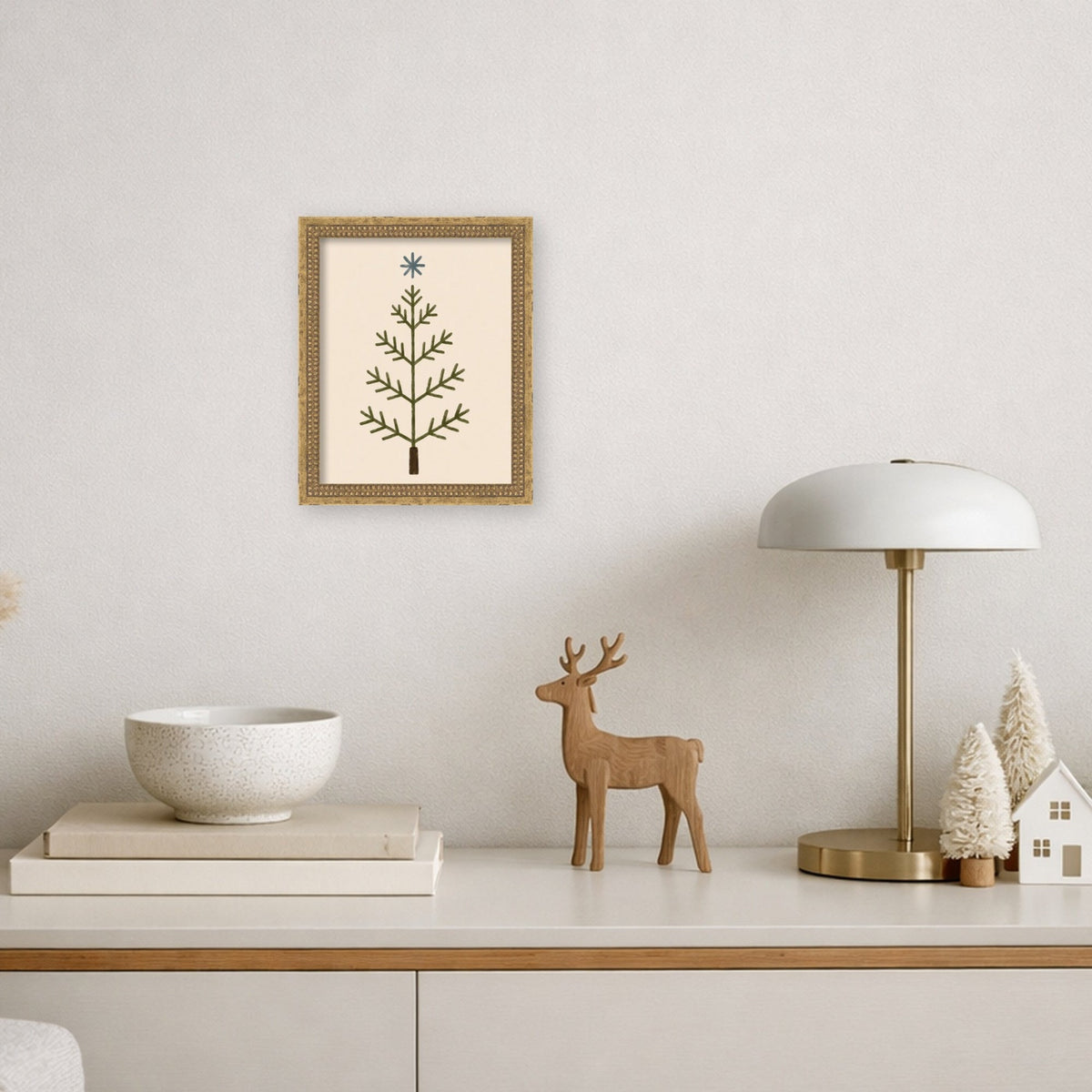 Scandinavian Tree by Laura Moss Framed Mounted Canvas Wall Art Print