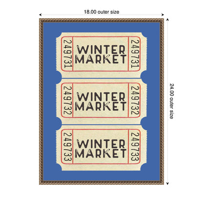 Winter Market Ticket by Kikiandnim Framed Canvas Wall Art Print