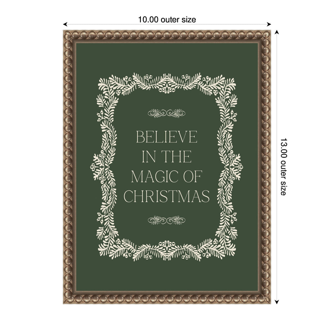 Christmas Magic Green by Kikiandnim Framed Canvas Wall Art Print