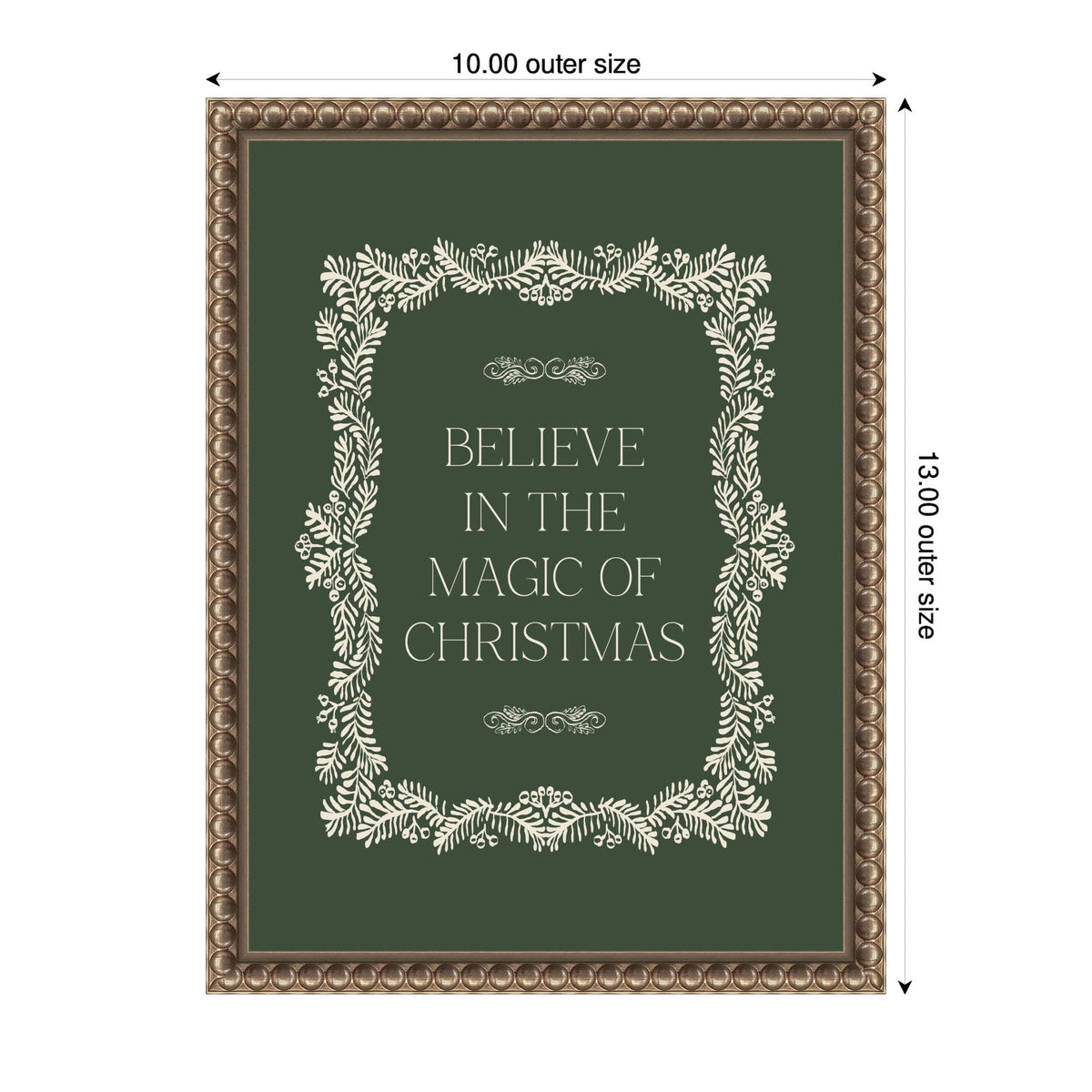 Christmas Magic Green by Kikiandnim Framed Canvas Wall Art Print
